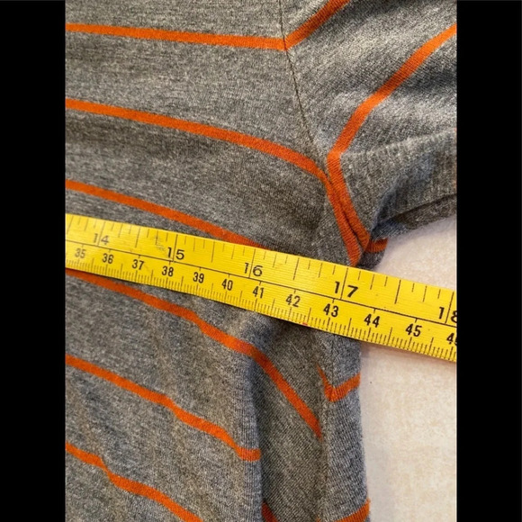 Matilda Jane Windsong Gray and Orange Stripe Tunic Top Sz M - Picture 5 of 8